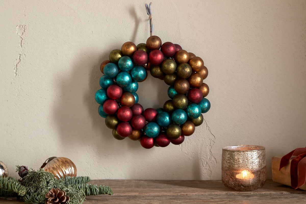 Multicolor Mini Oko Bauble Wreath Home Decor
