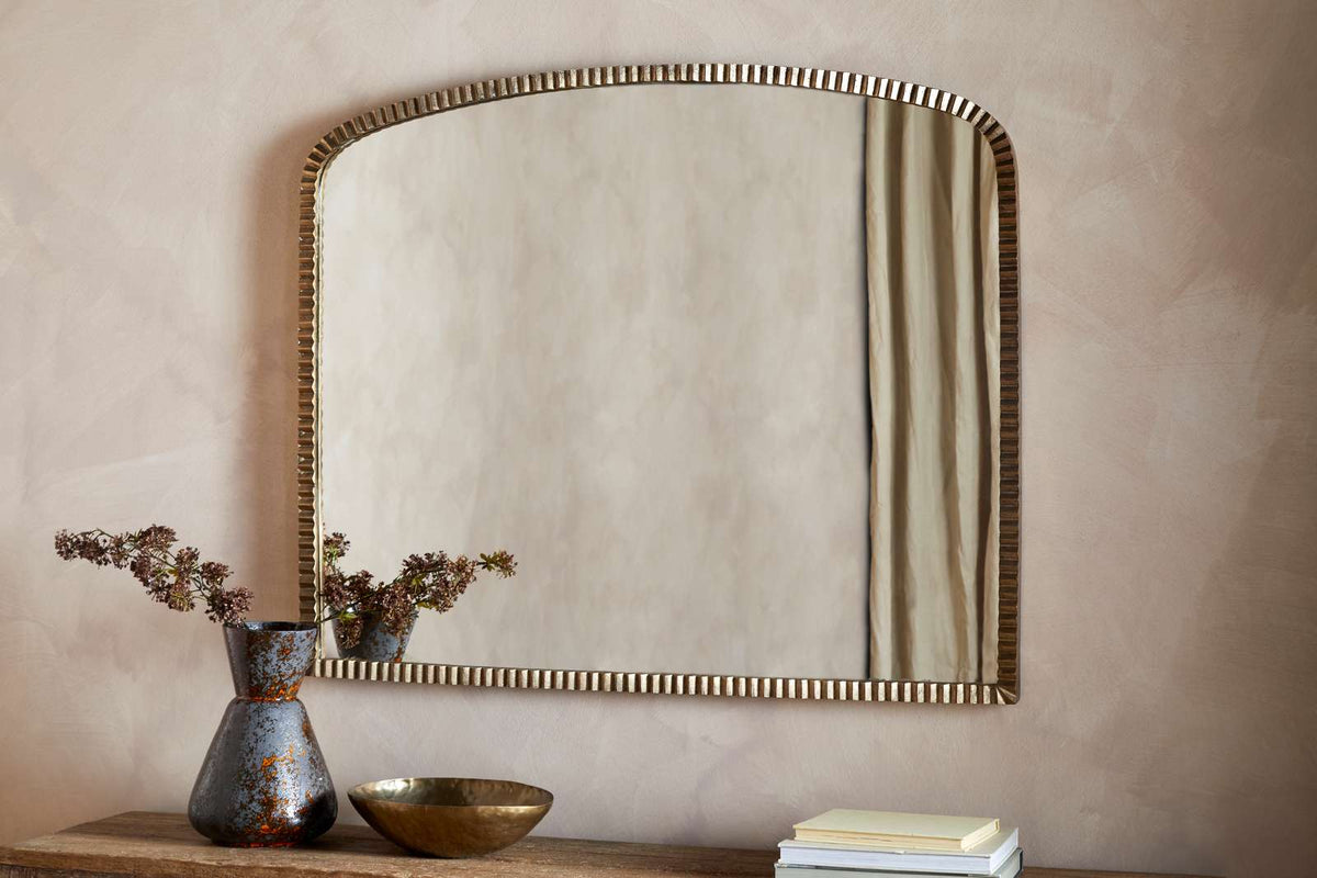 Juhli Arched Mirror - Aged Antique Brass - Large