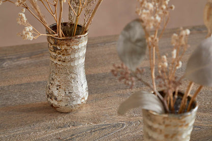 Rumi Recycled Glass Mini Vases - Silver Rust - (Set of 3)
