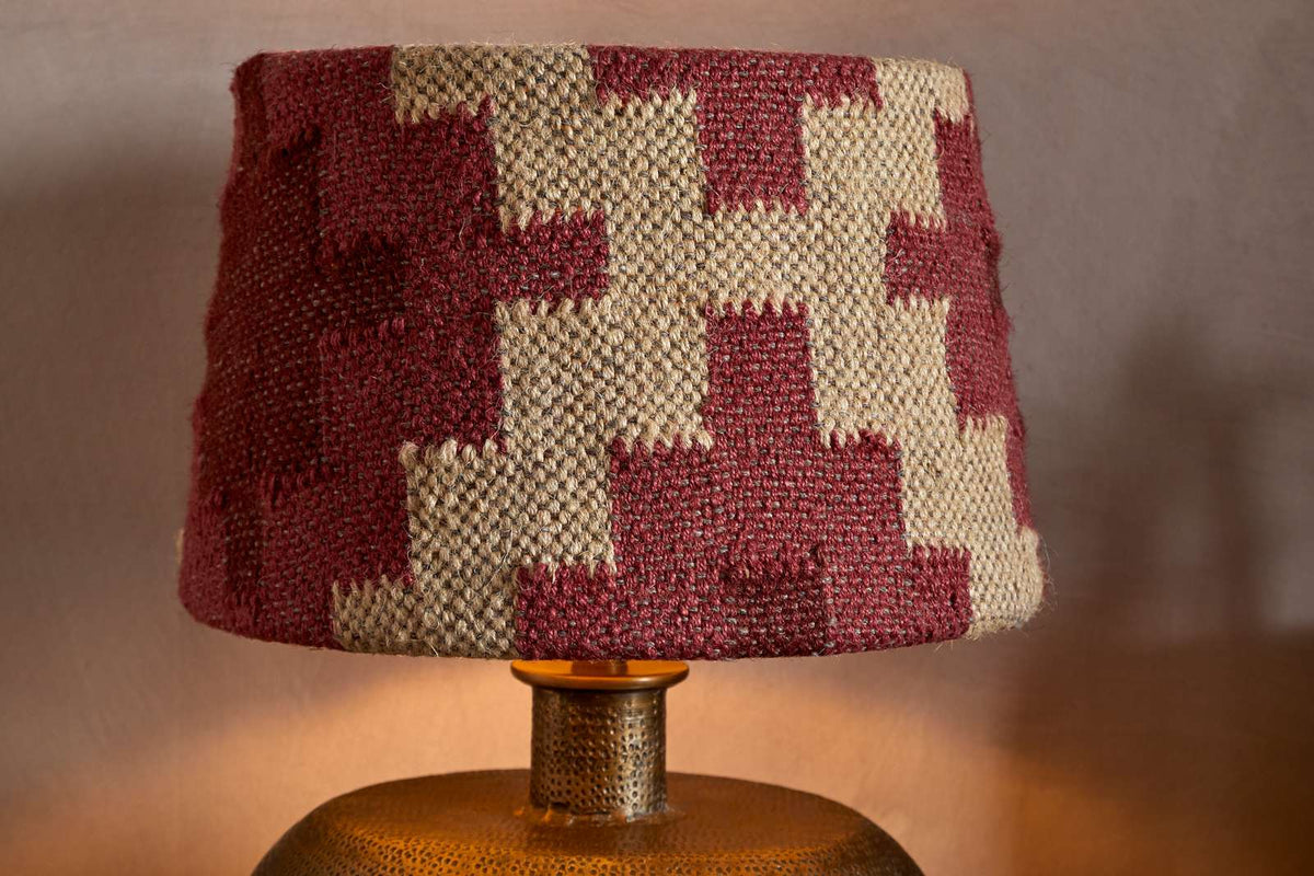 Kaadu Jute Kilim Lampshade - Rust & Natural - Medium