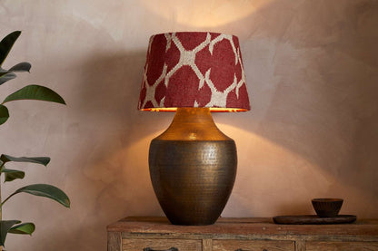 Haadu Jute Kilim Lampshade - Rust & Natural - Large