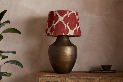 Haadu Jute Kilim Lampshade - Rust & Natural - Large