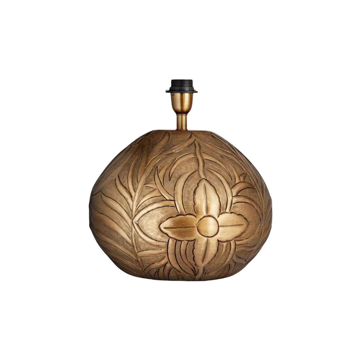 Purana Etched Table Lamp Base - Brass