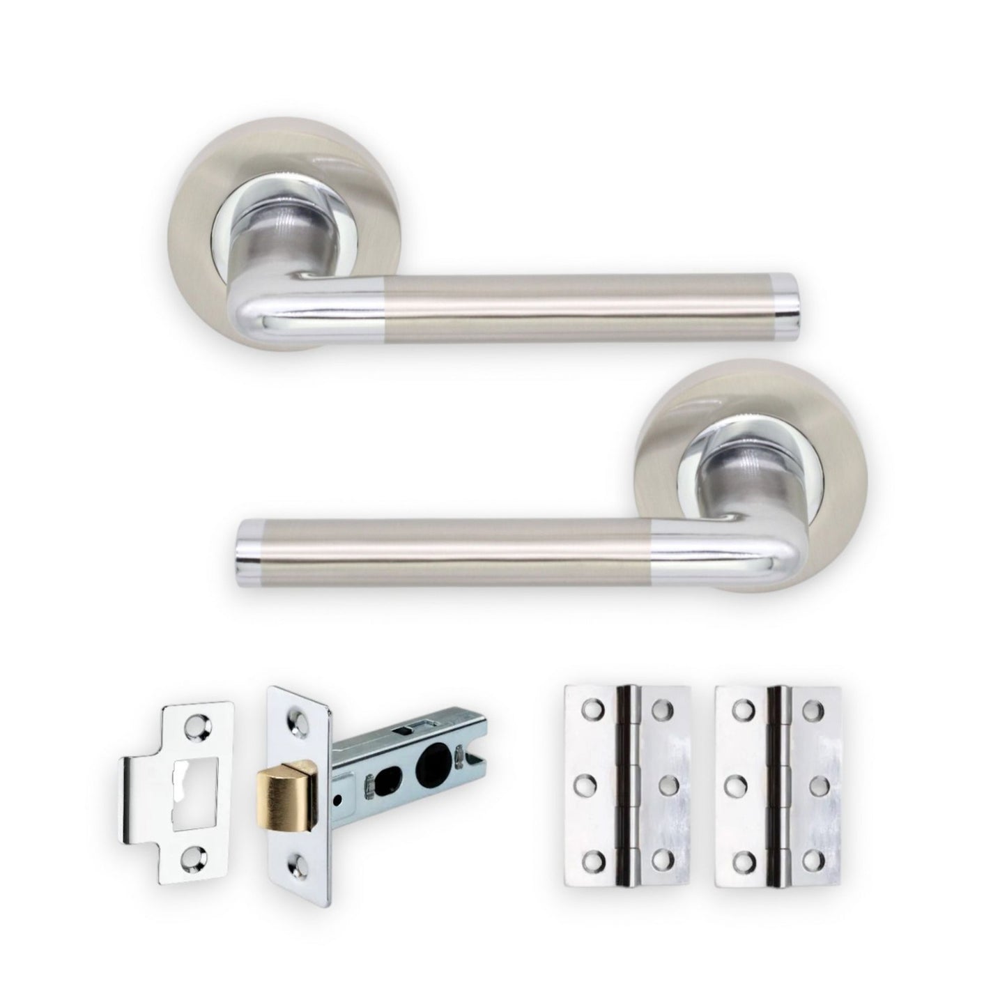 Dual Tone Lever on Rose Latch Pack Home Decor