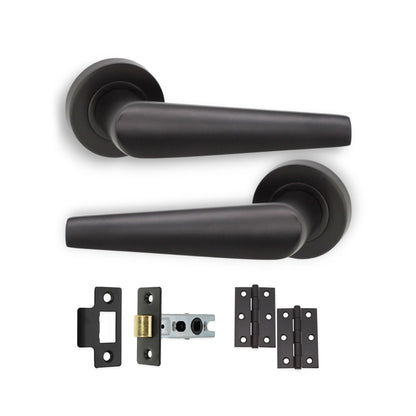 Matt Black Lever on Rose Latch Pack