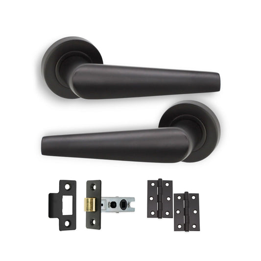 Aero Lever on Rose Matt Black Latch Pack