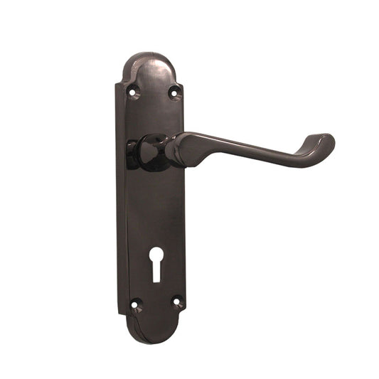 Black Nickel Lever Lock Door Handle Home Decor