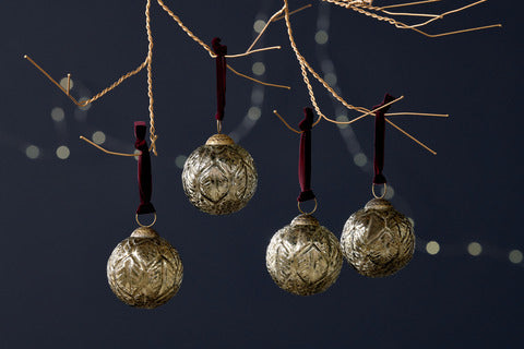 Patta Antique Gold Baubles (Set of 4)