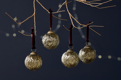 Patta Antique Gold Baubles (Set of 4)