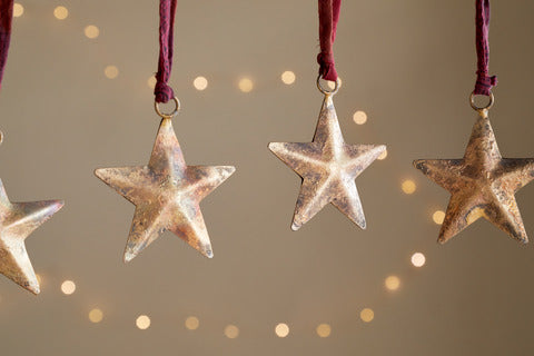Roshani Star Antique Brass Baubles (Set of 4)