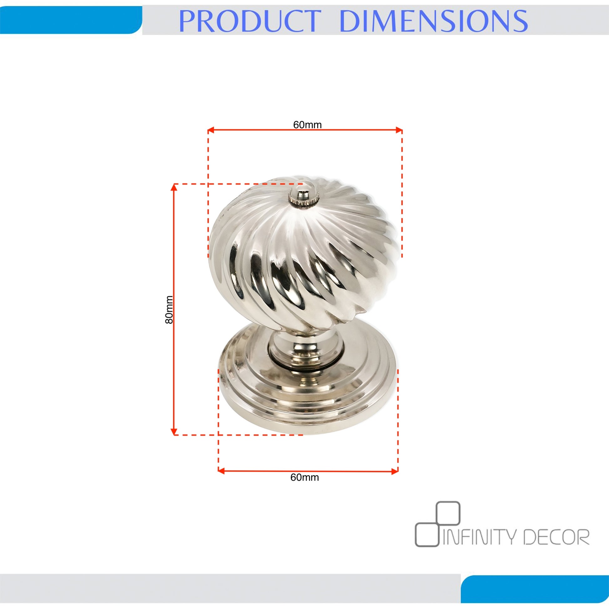 Burcot Mortice Door Knob Polished Nickel Home Decor