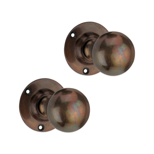 Bouton de porte à mortaise boule antique