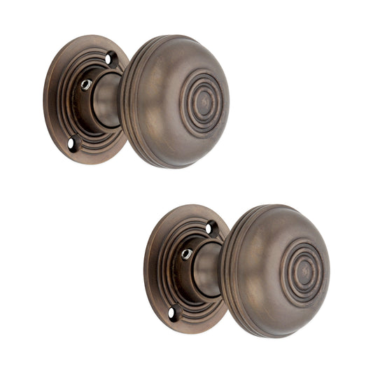 Bouton de porte Bloxwich à rebord/à mortaise de 50 mm, bronze vieilli