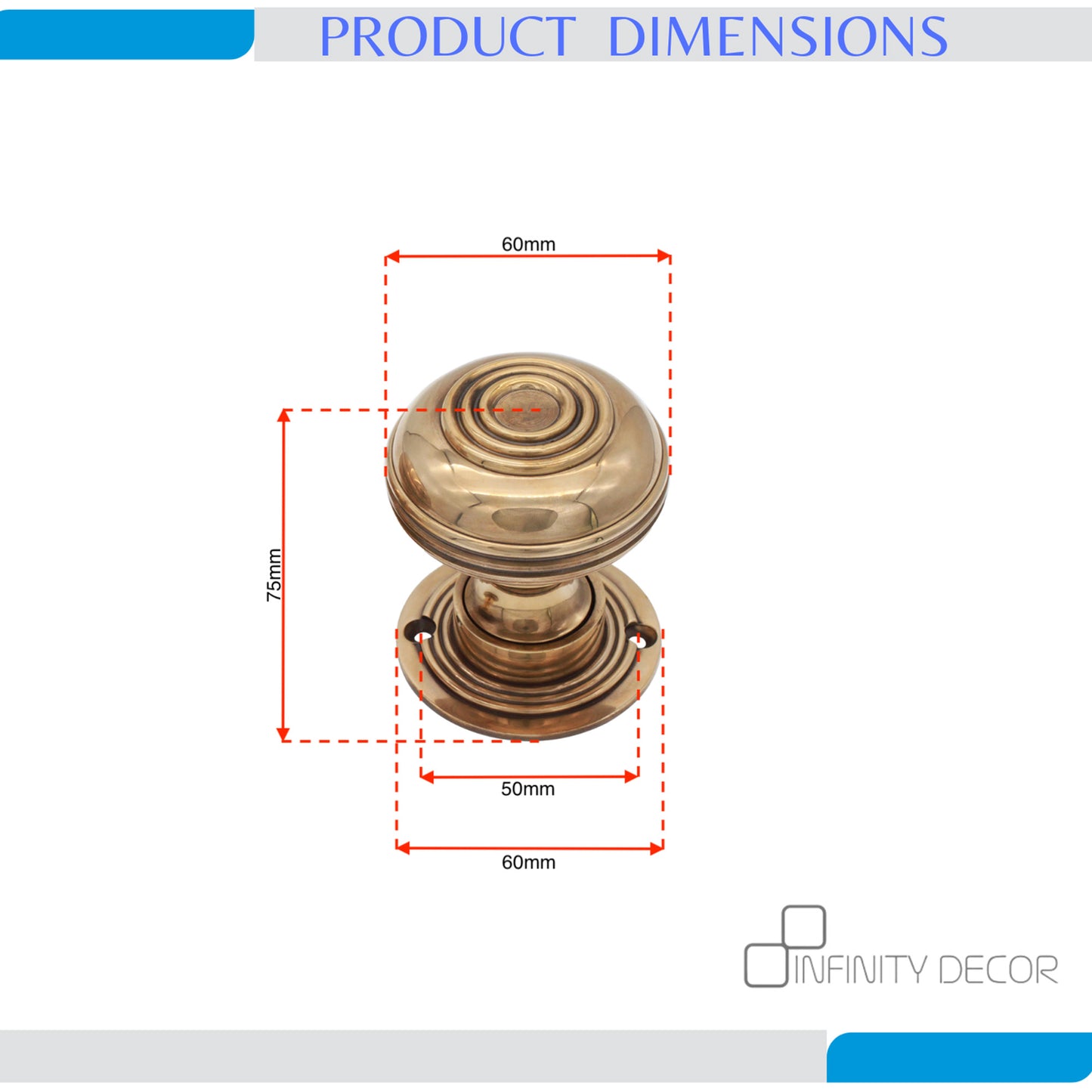 Bloxwich Large Rim Door Knob Aged Brass Home Decor