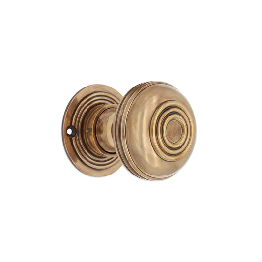 Bloxwich Large 60mm Rim/Mortice Door Knob Aged Brass