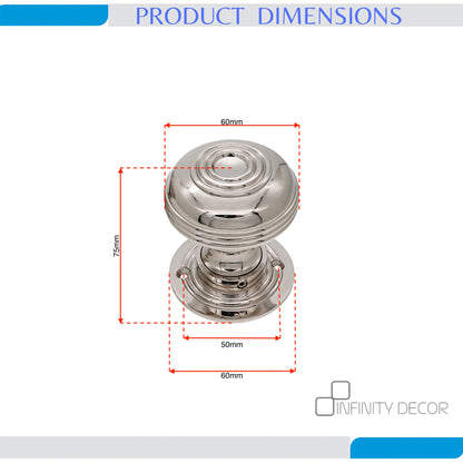 Bloxwich Large Rim Door Knob Polished Nickel Home Décor