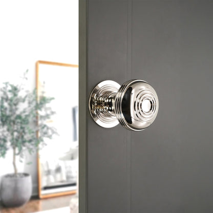 Bloxwich Large Rim Door Knob Polished Nickel Home Décor