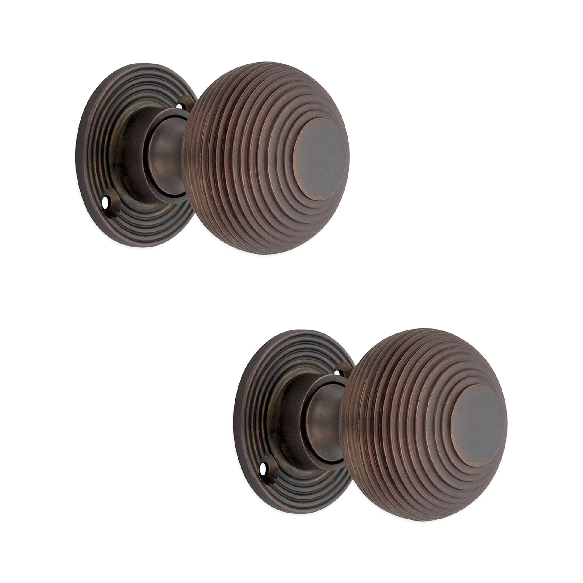 Beehive Rim Door Knob Aged Bronze Home Decor