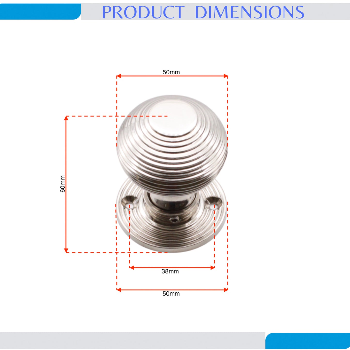 Beehive Rim Door Knob Polished Nickel Home Decor