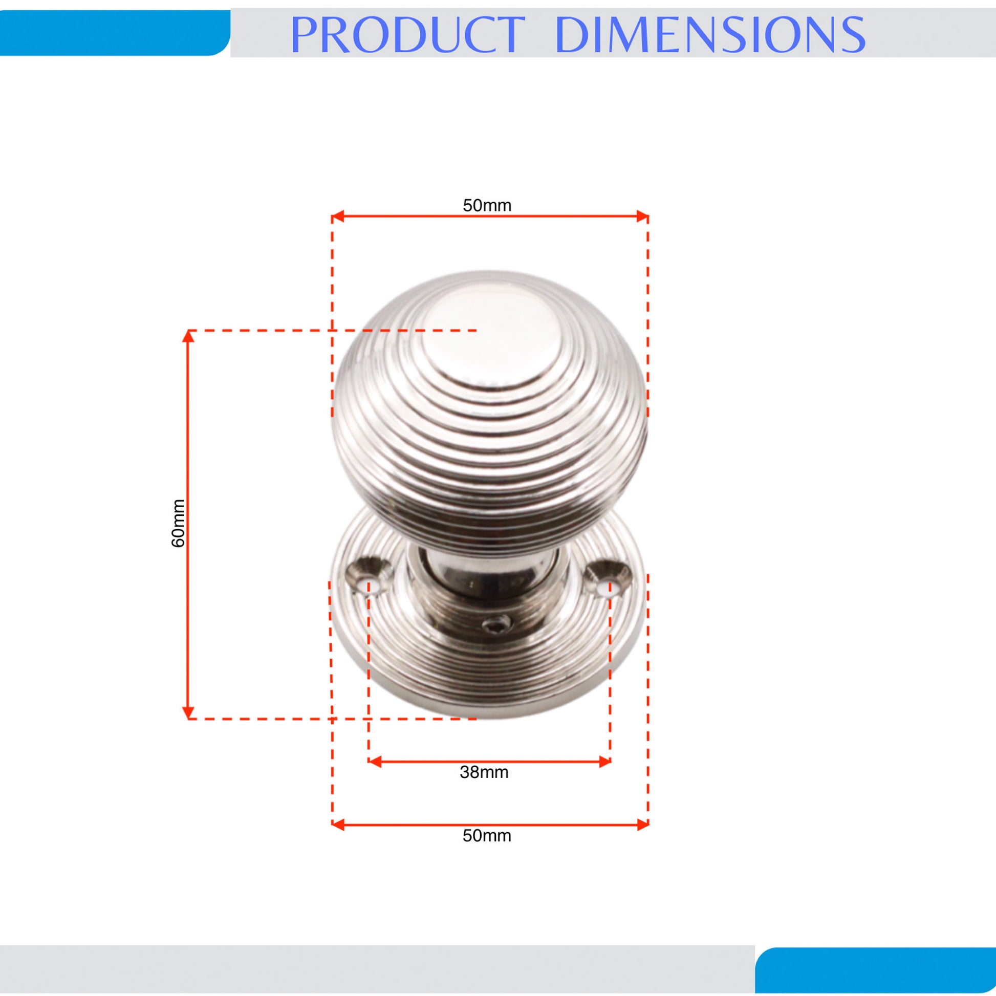 Beehive Rim Door Knob Polished Nickel Home Decor