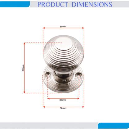 Beehive Rim Door Knob Polished Nickel Home Decor
