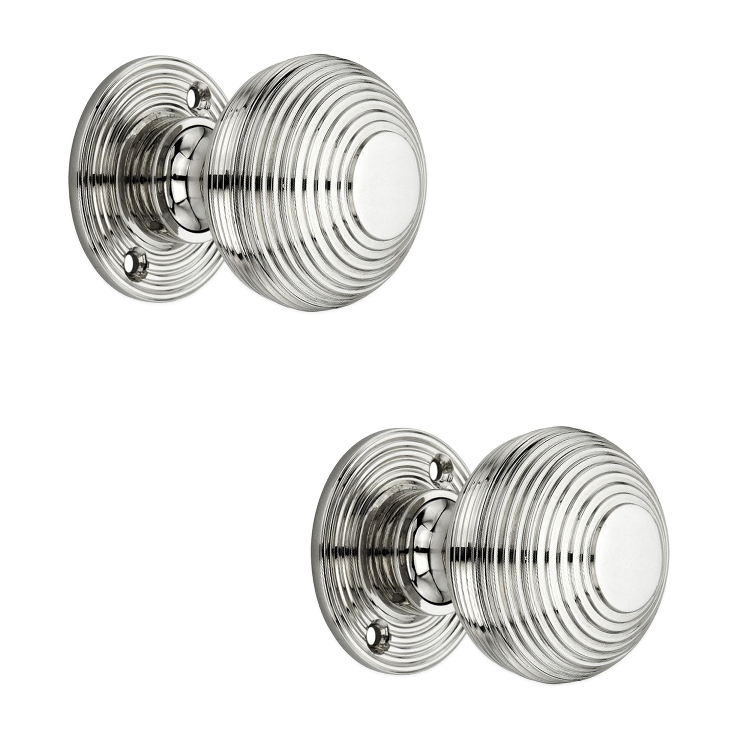 Beehive Rim Door Knob Polished Nickel Home Decor