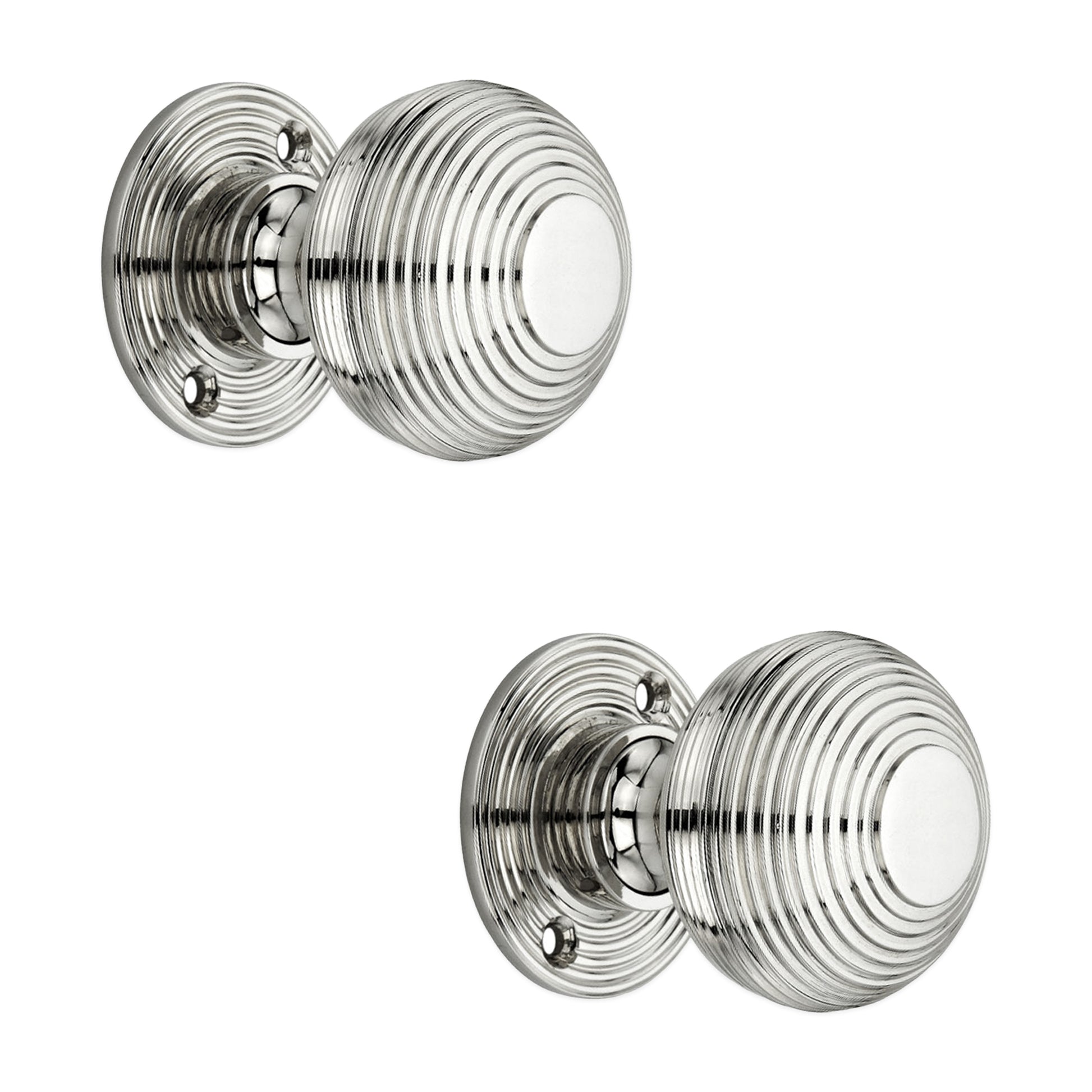 Beehive Rim Door Knob Polished Nickel Home Decor
