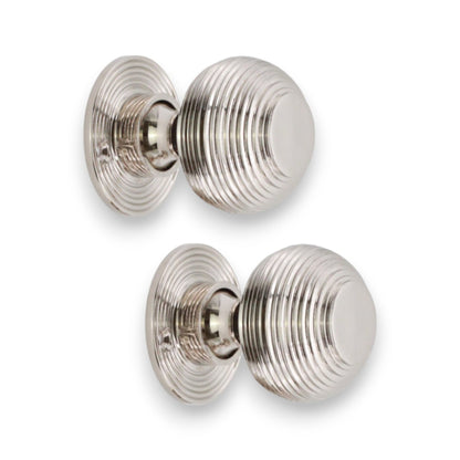 Beehive Rim Door Knob Polished Nickel Home Decor