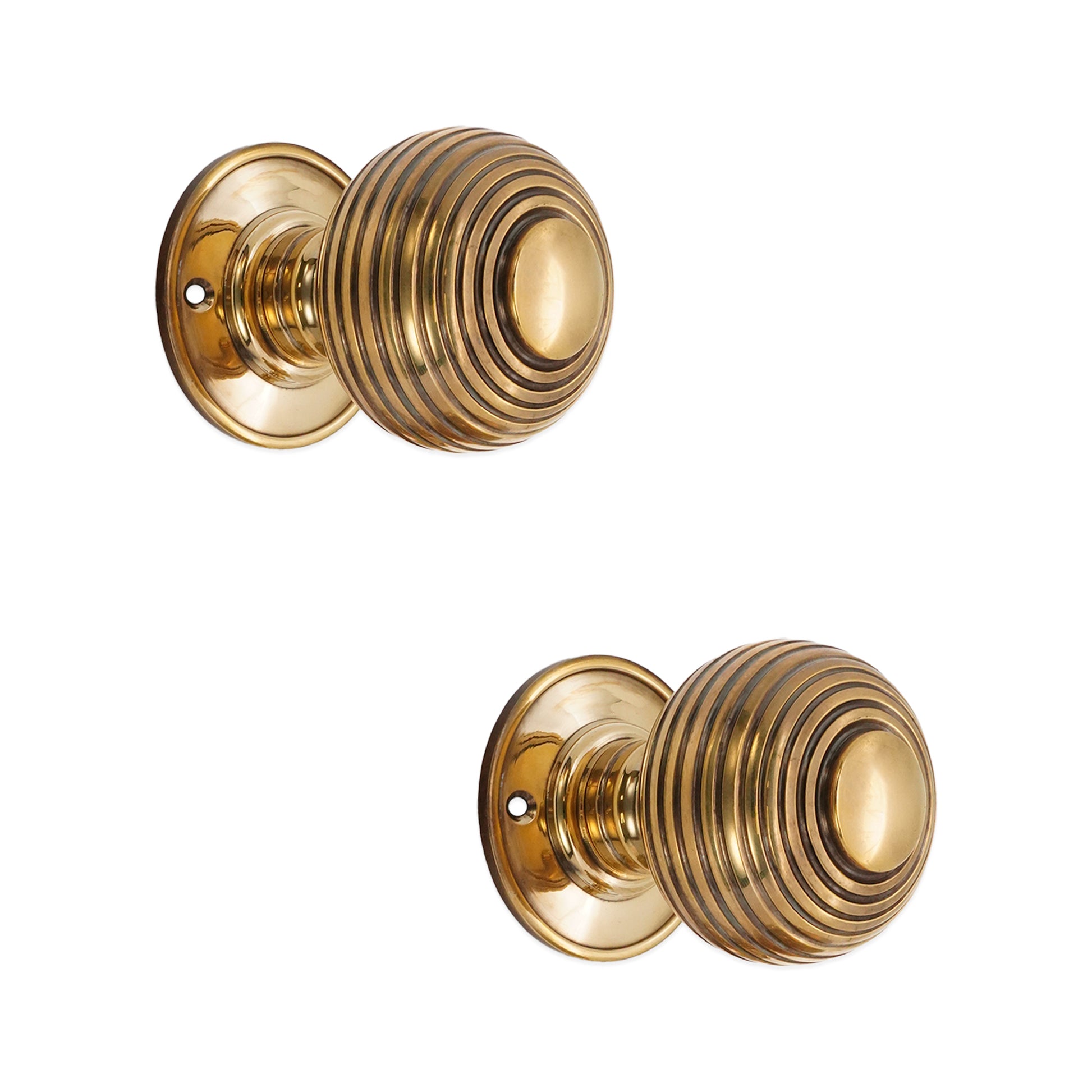 Beehive Door Knob Aged Brass Home Decor