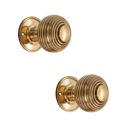 Beehive Door Knob Aged Brass Home Decor