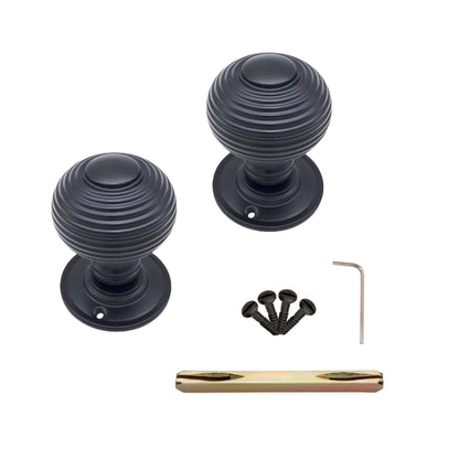 Beehive Door Knob Matt Black Home Decor