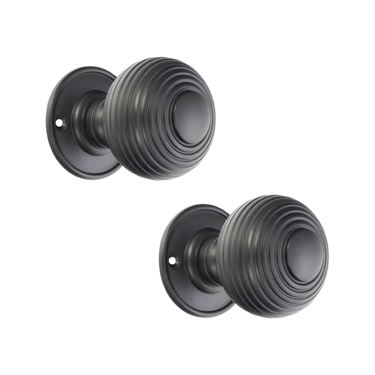 Beehive Door Knob Matt Black Home Decor