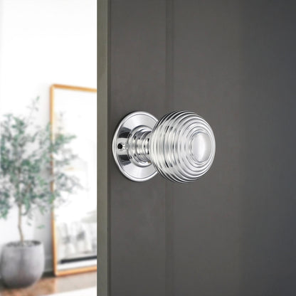 Beehive Door Knob Polished Chrome Home Decor