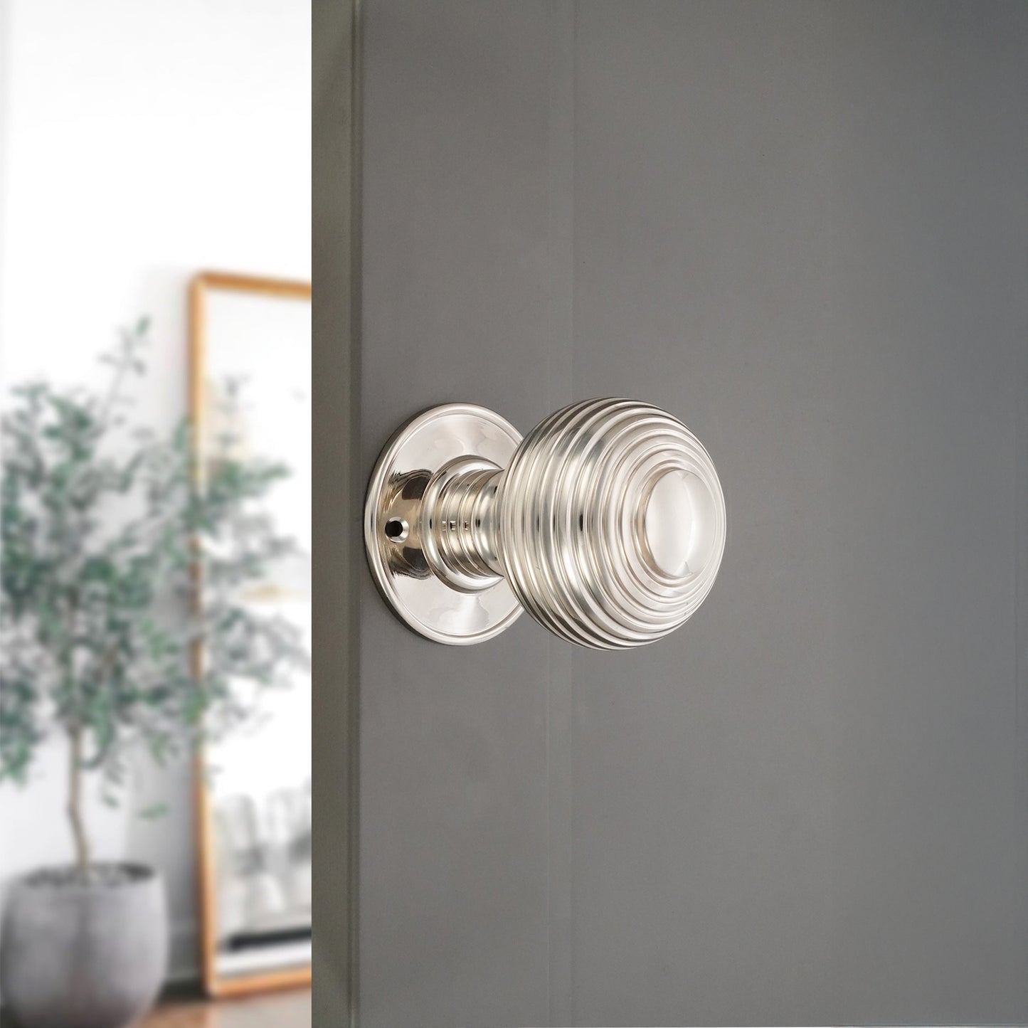 Beehive Door Knob Polished Nickel Home Decor