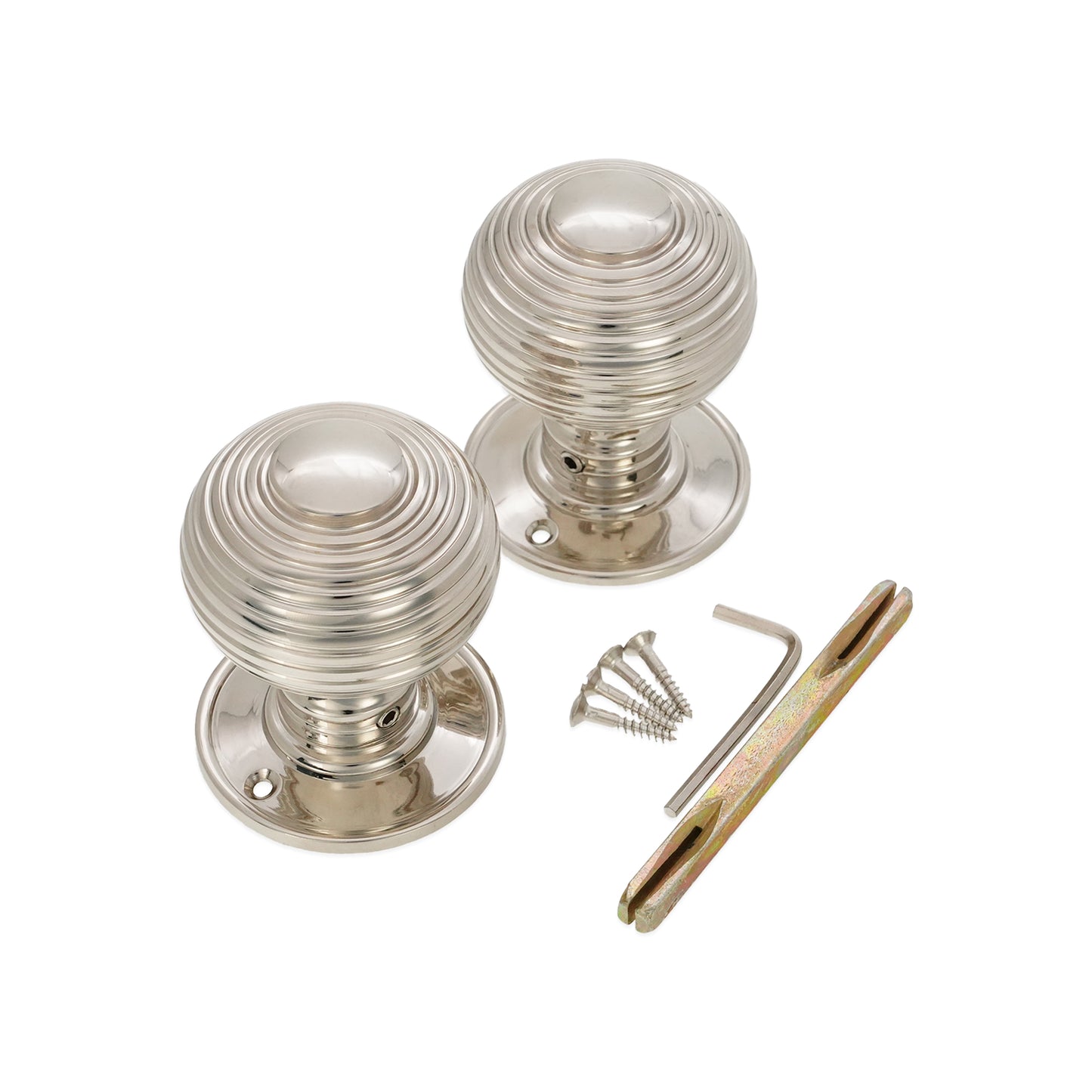 Beehive Door Knob Polished Nickel Home Decor