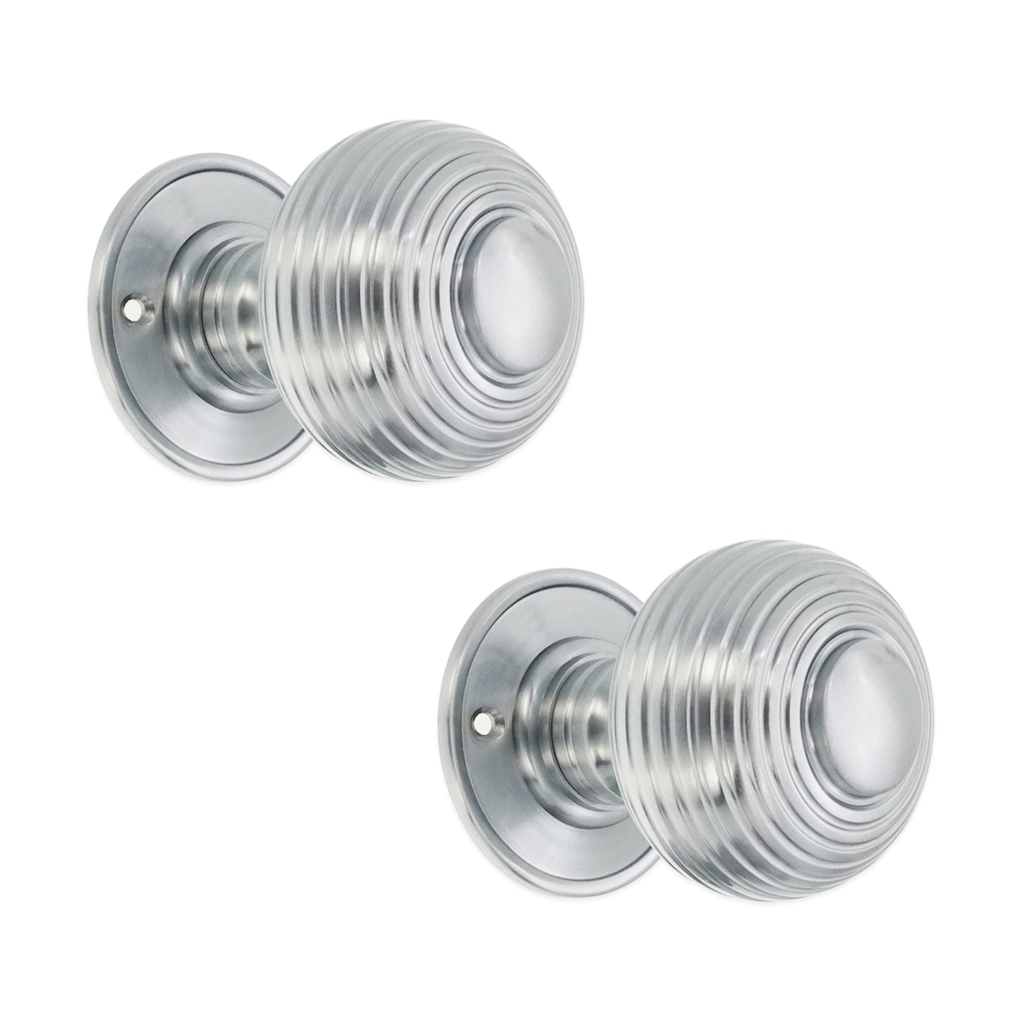 Beehive Door Knob Satin Chrome Home Decor
