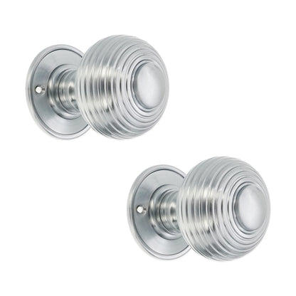 Beehive Door Knob Satin Chrome Home Decor