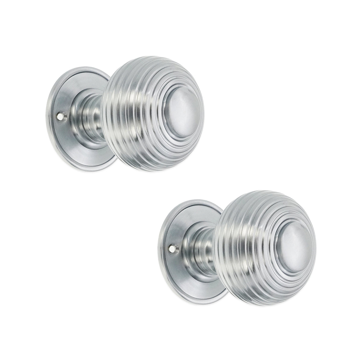 Beehive Door Knob Satin Chrome Home Decor