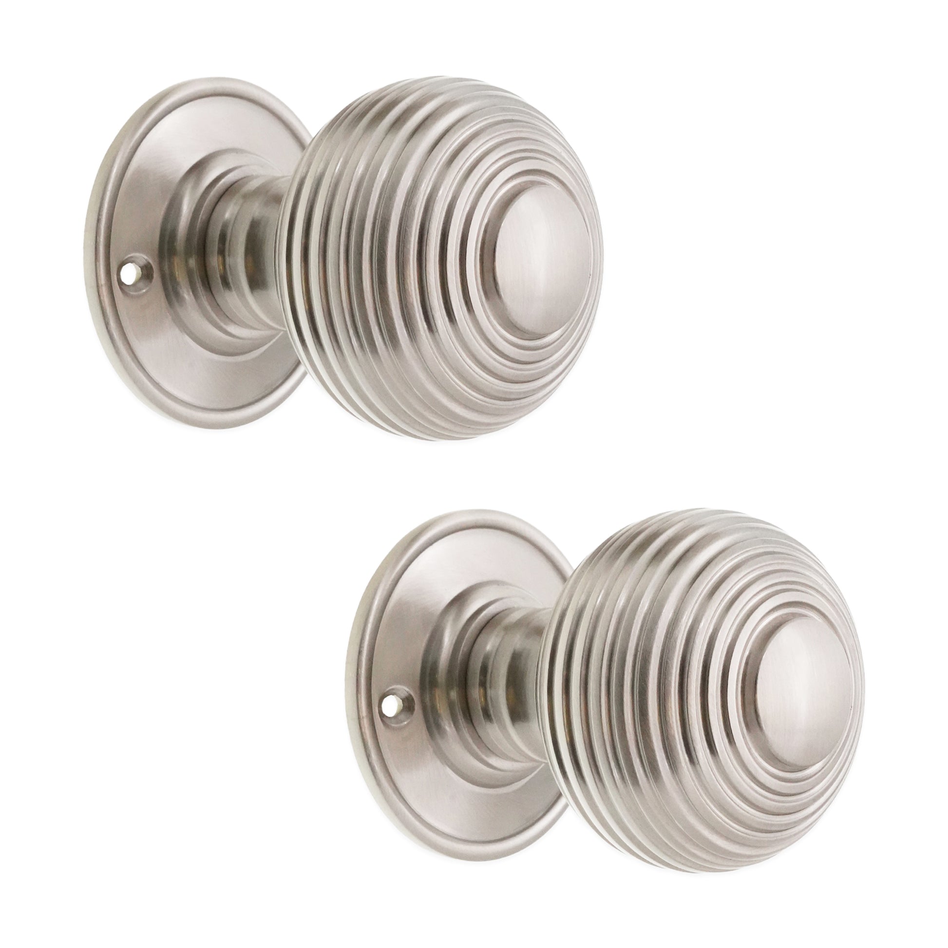 Beehive Mortice Door Knob Satin Nickel Home Decor