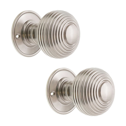 Beehive Mortice Door Knob Satin Nickel Home Decor