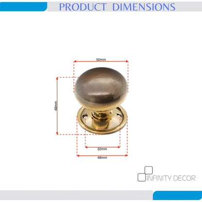 Cottage Rim Door Knob Aged Brass Home Decor