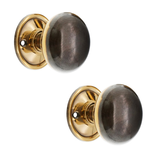 Cottage Large 50mm Mortice/Rim Door Knob Aged Brass