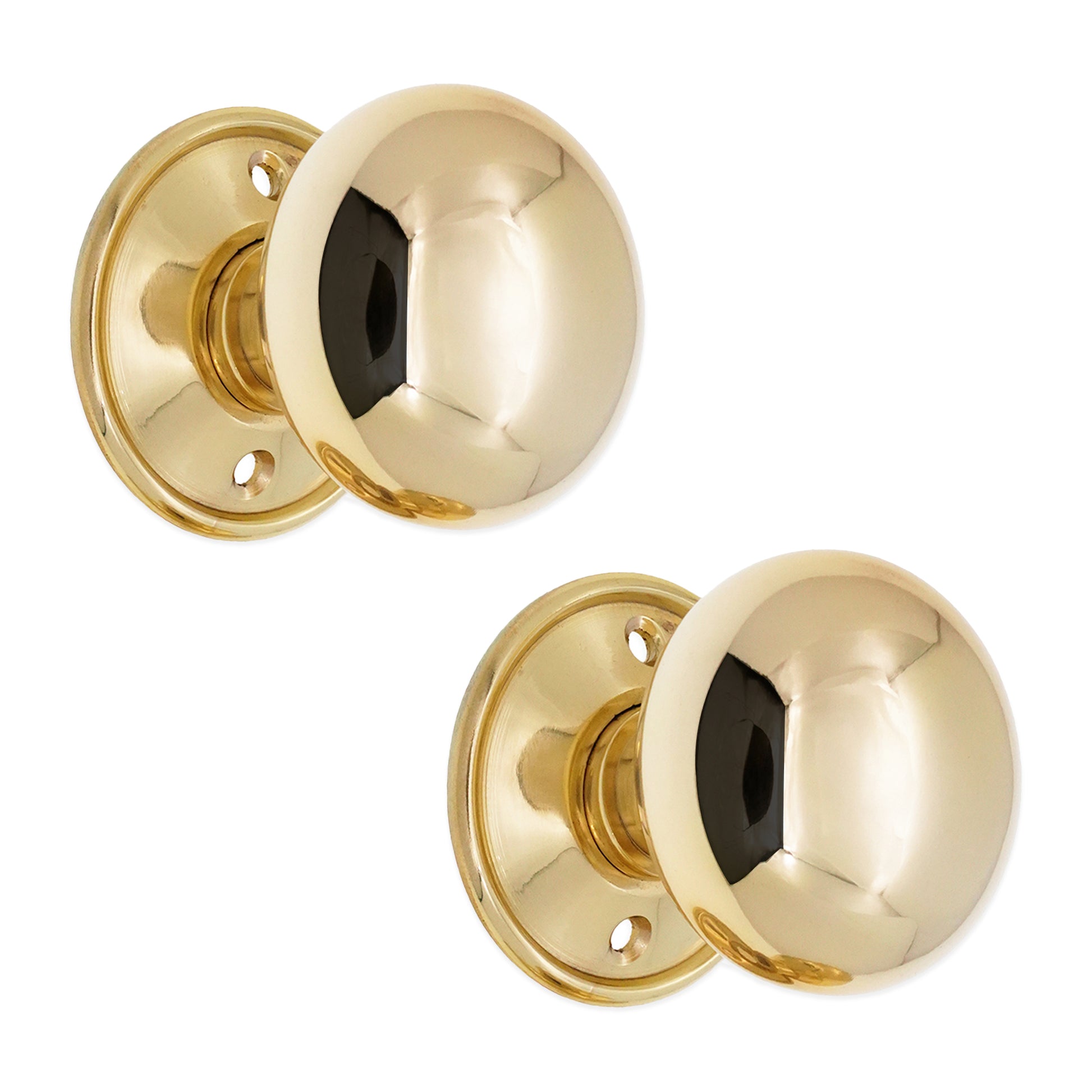 Cottage Large Rim Door Knob Polished Brass Home Decor