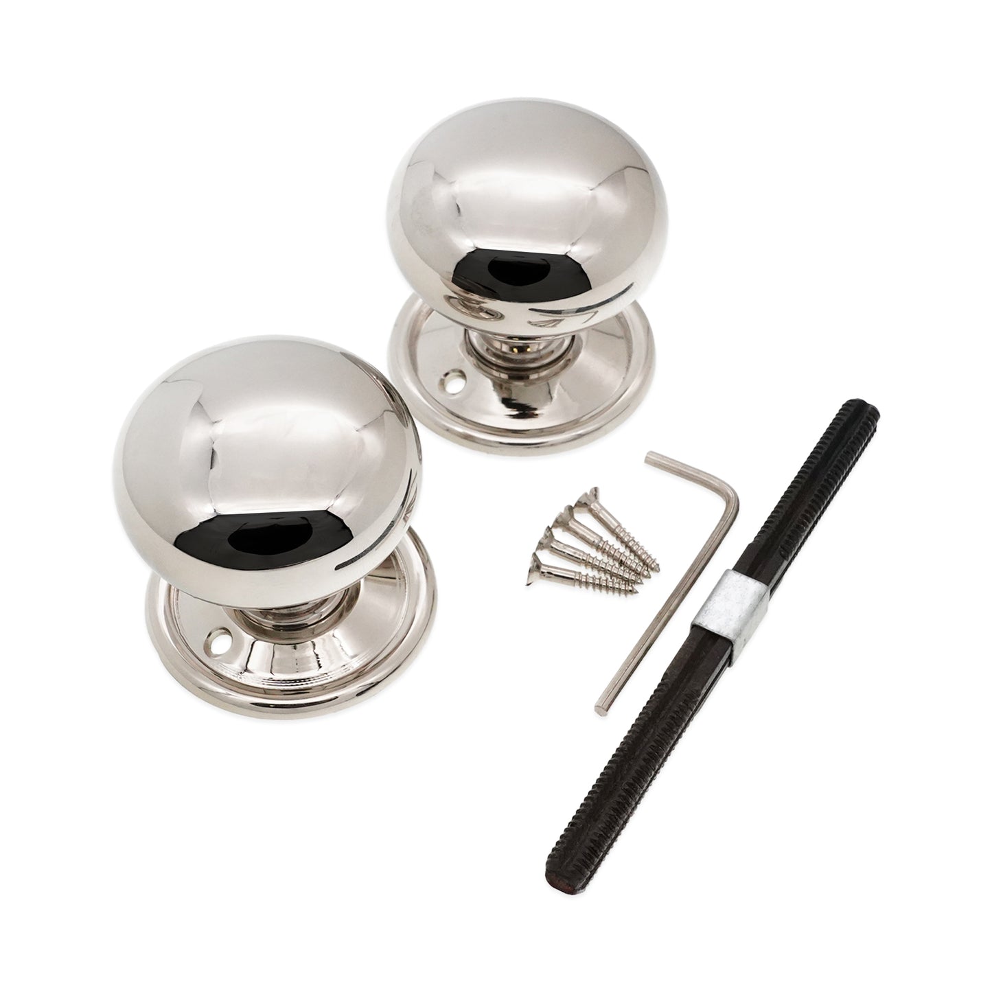 Cottage Large Rim Door Knob Polished Nickel Home Decor