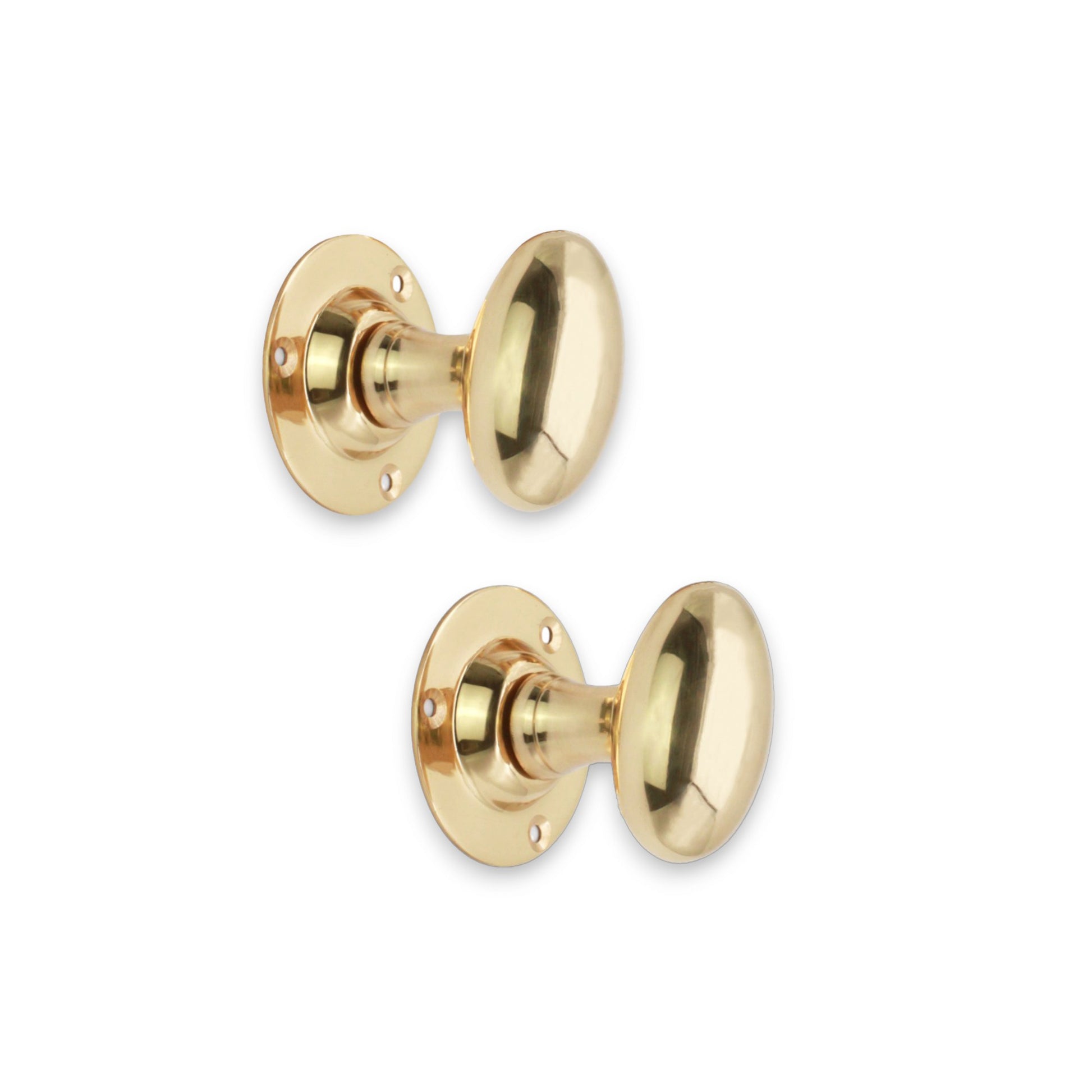 Oval Mortice Door Knob Polished Brass Home Decor