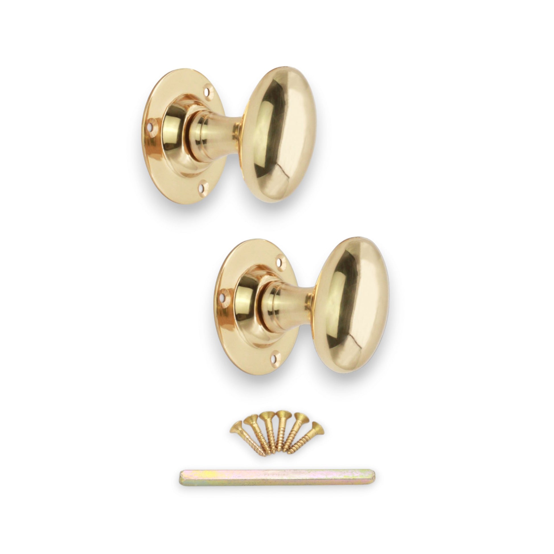 Oval Mortice Door Knob Polished Brass Home Decor
