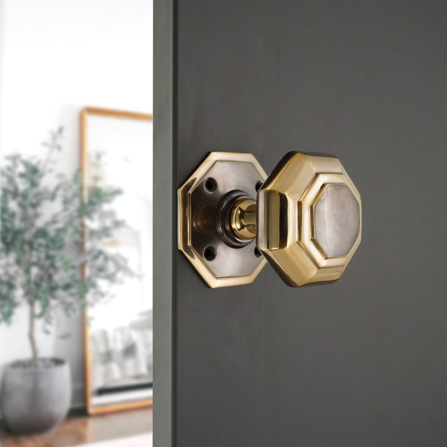 Octagonal Door Knob Home Decor Aged Brass Home Decor