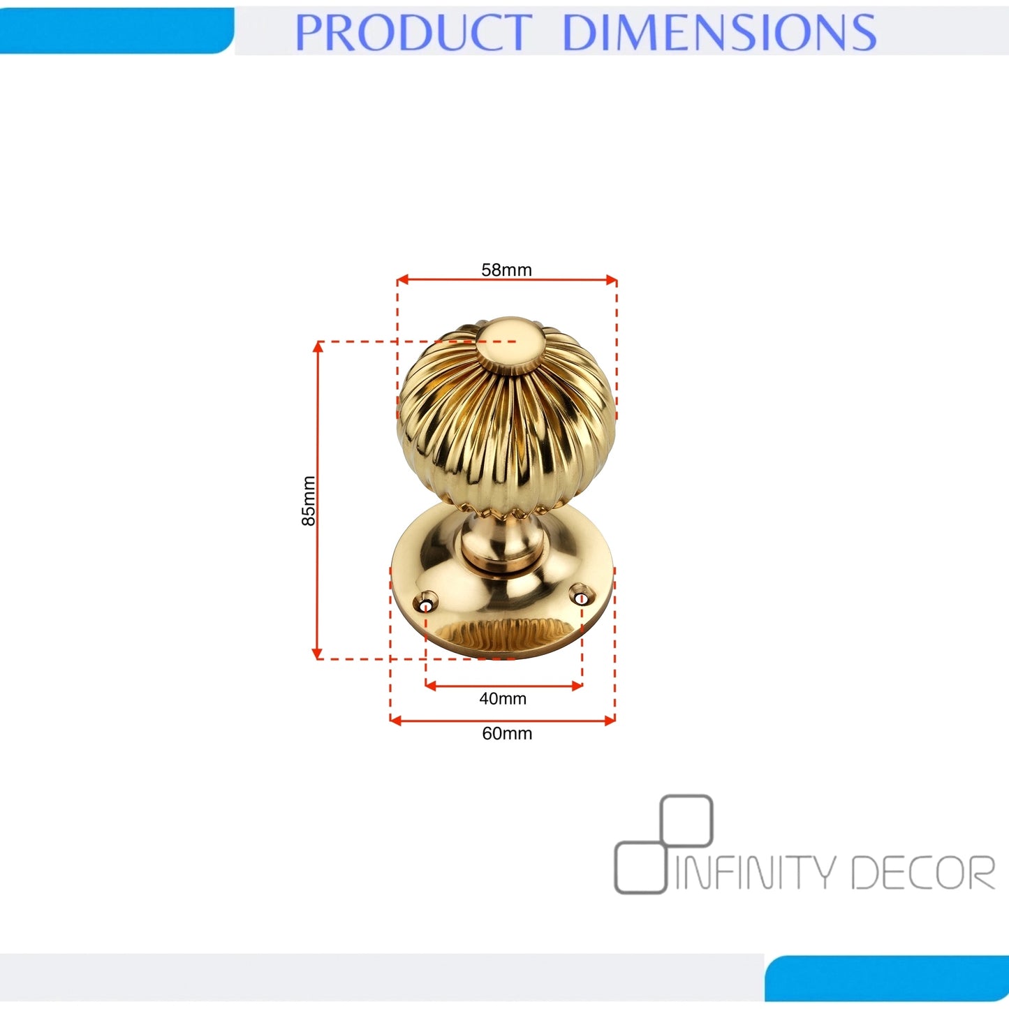 Regency Door Knob Polished Brass Home Decor