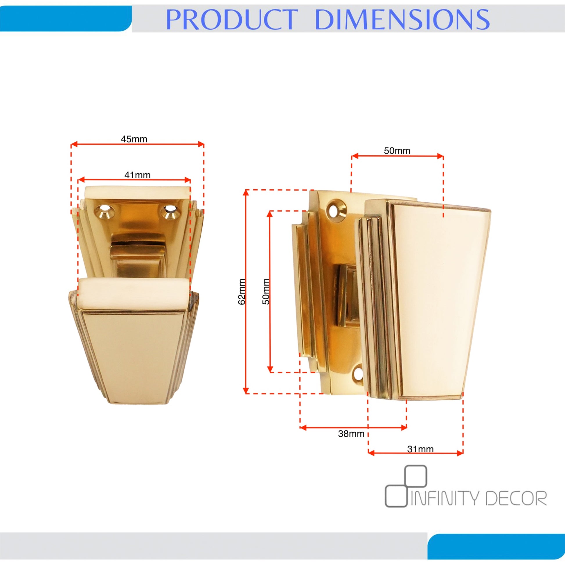 Triago Door Knob Polished Brass Home Decor