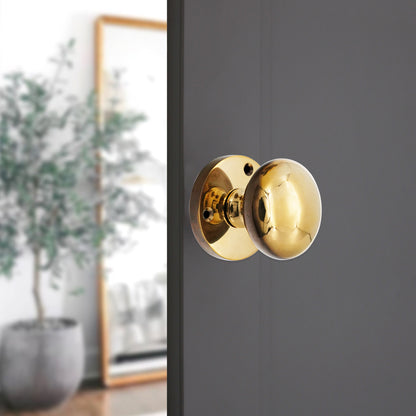 Victorian Mortice Door Knob Aged Brass Home Decor